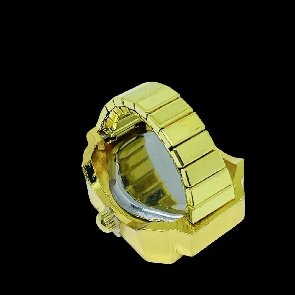 BOZHI Ring Watch Gold Design With Crystals New